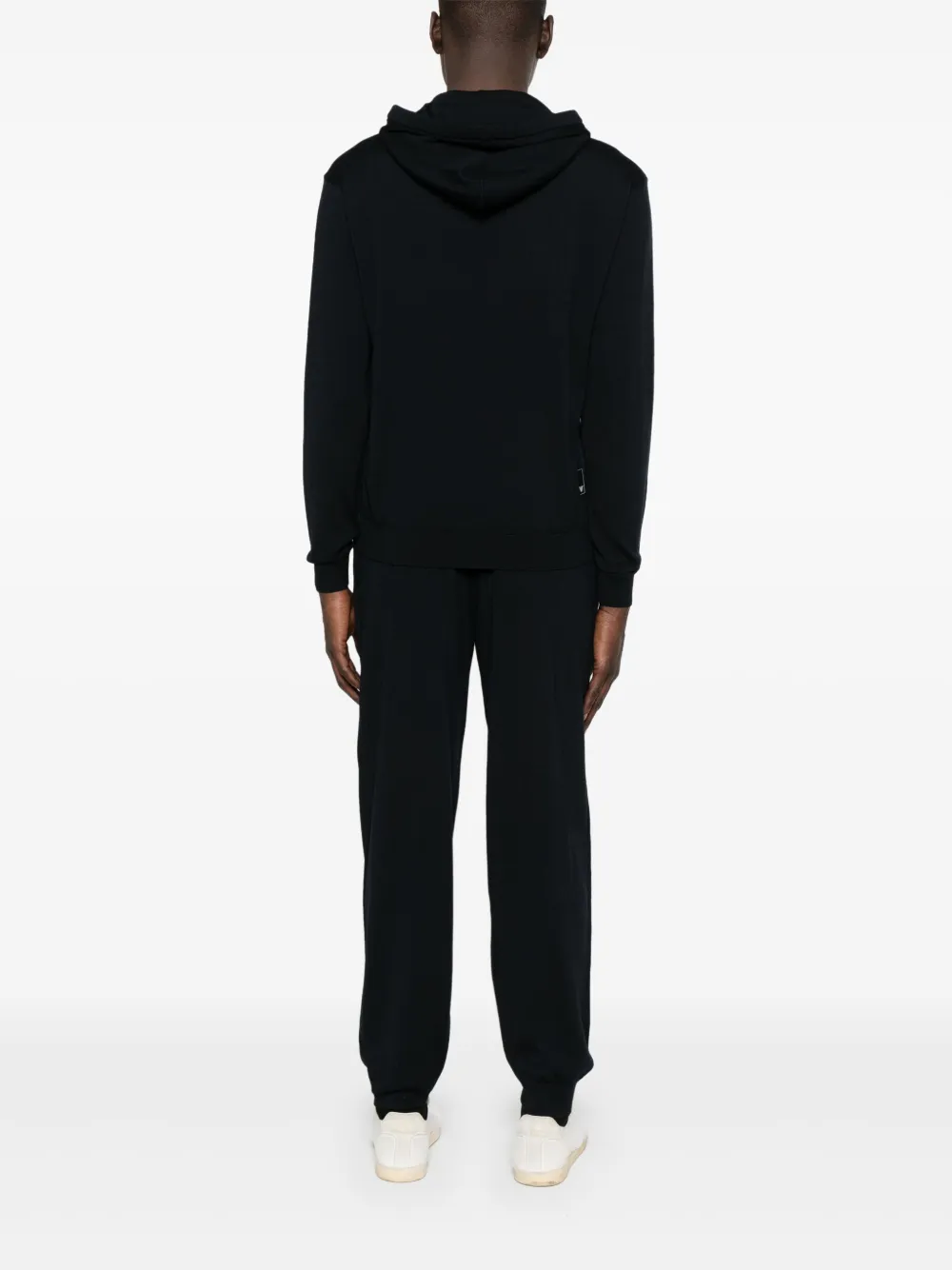 Emporio Armani Hoodie en broek van scheerwol Blauw