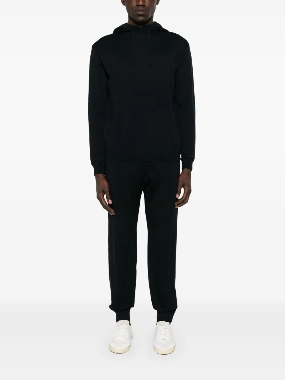 Emporio Armani Hoodie en broek van scheerwol - Blauw
