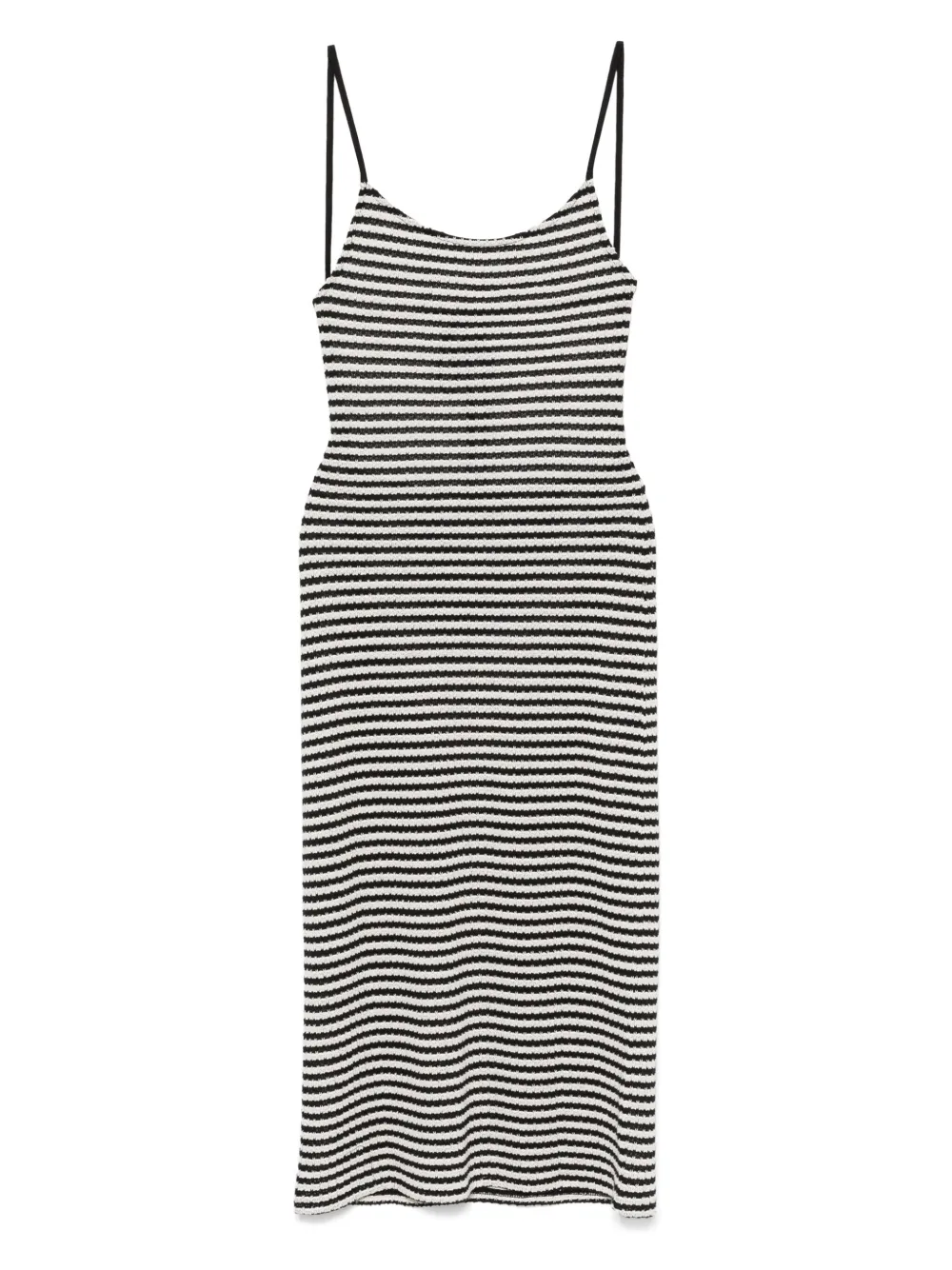 Emporio Armani Gestreepte midi-jurk Zwart