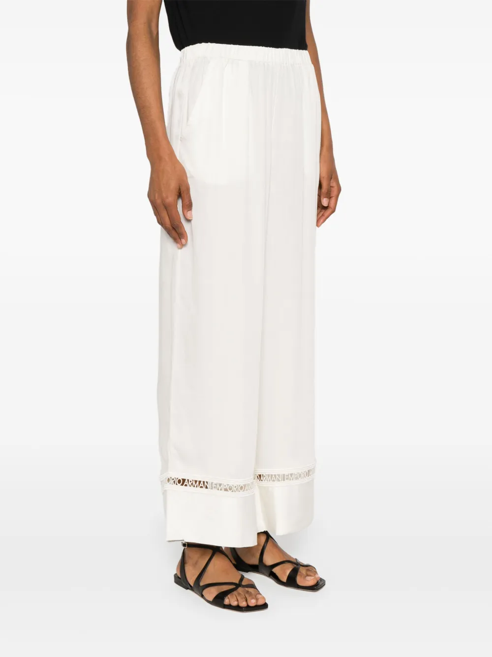 Shop Emporio Armani Logo-band Trousers