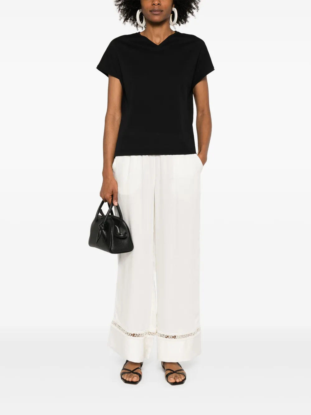 Emporio Armani Broek met logoband - Wit