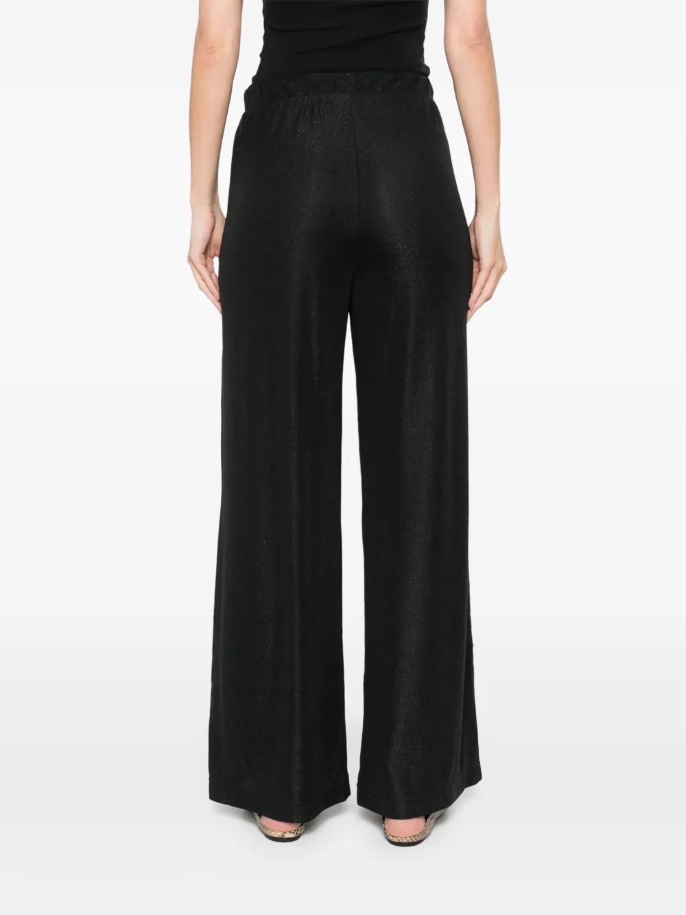 Shop Emporio Armani Logo-engraved Trousers In Black