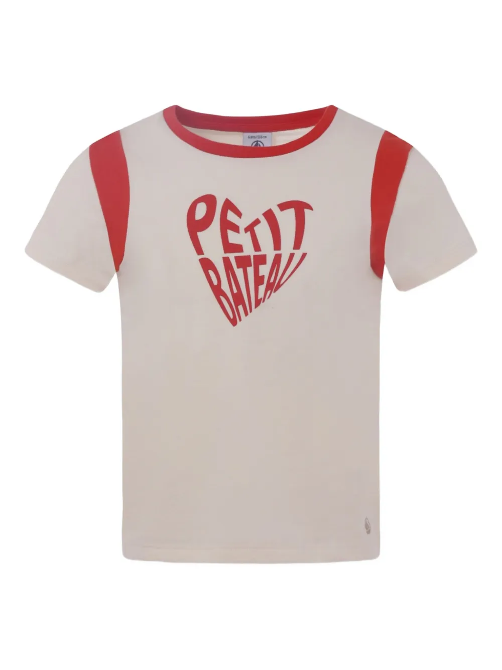 Petit Bateau heart-print organic-cotton T-shirt Beige