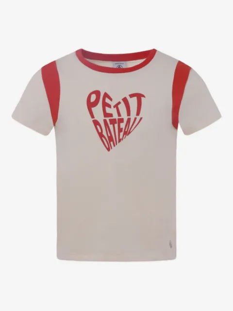 Petit Bateau heart-print organic-cotton T-shirt
