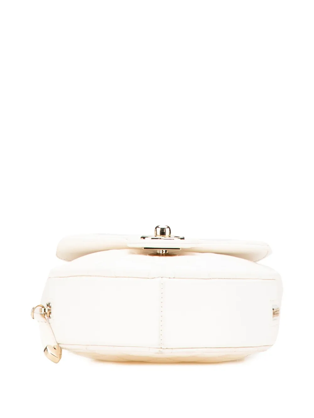 Pre-owned Chanel 2021 Mini Lambskin Cc In Love Heart Crossbody Bag In White