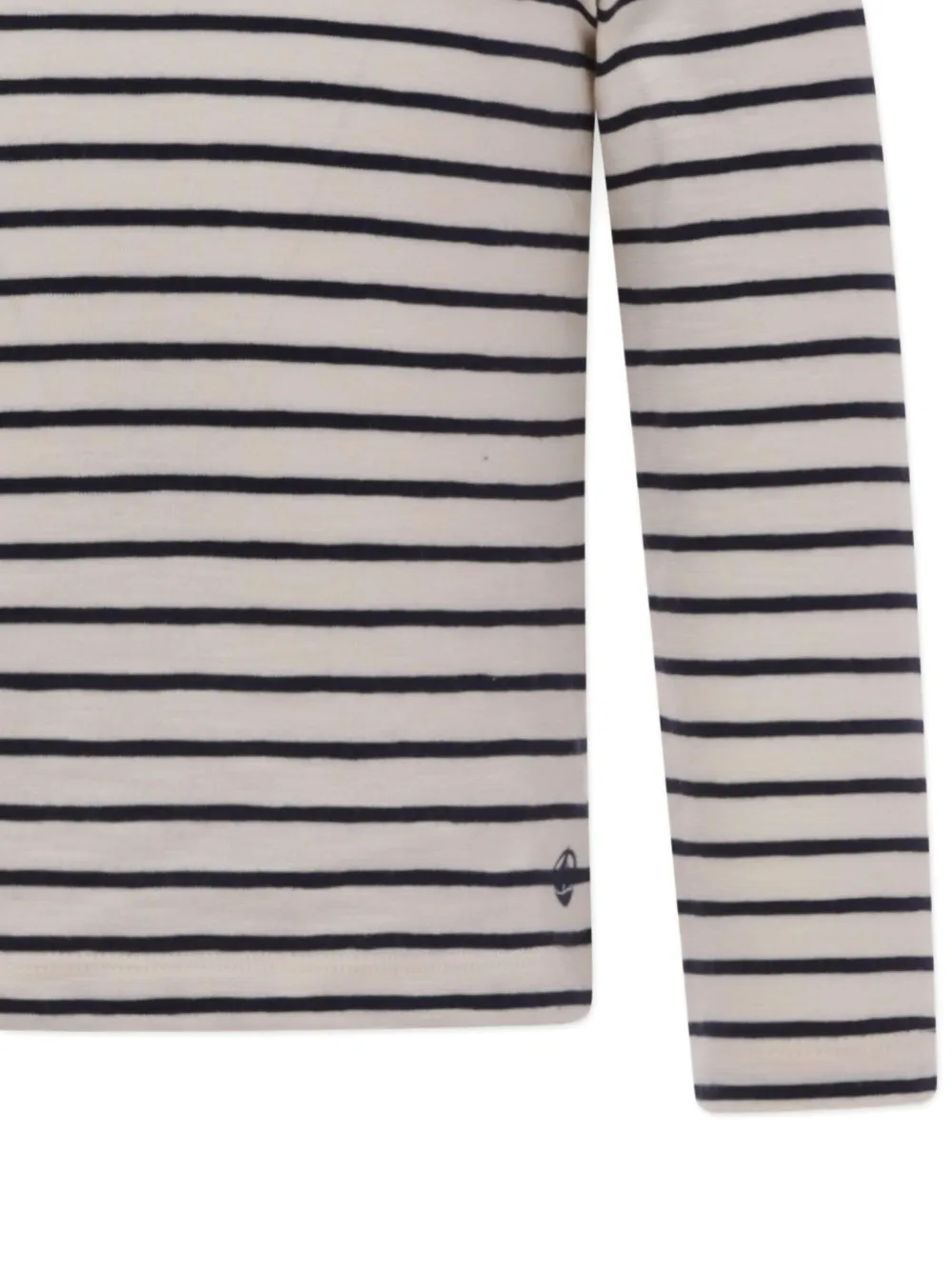 Petit Bateau frilled striped T-shirt Beige