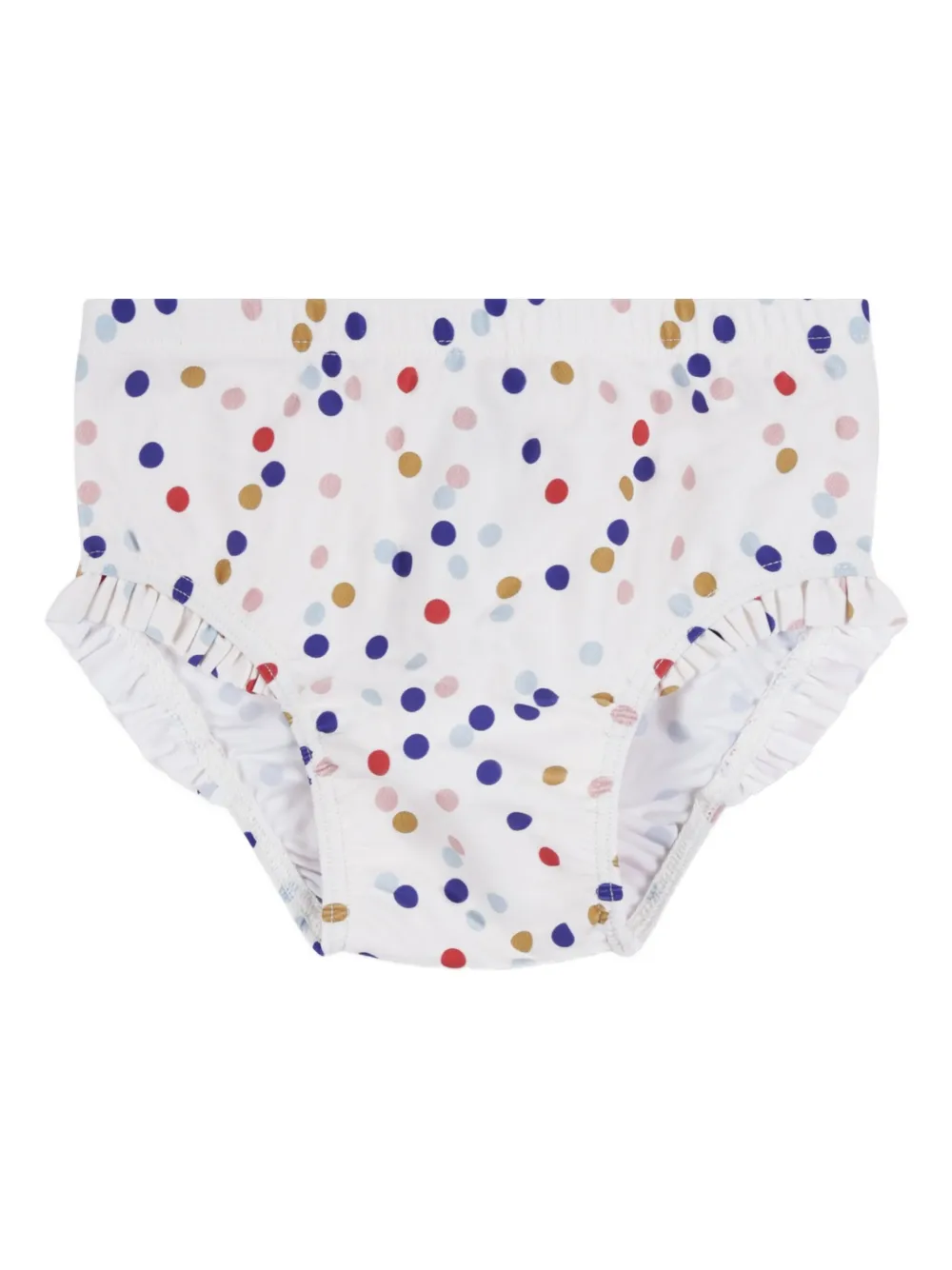 Petit Bateau confetti-print ruffled swimsuit Wit