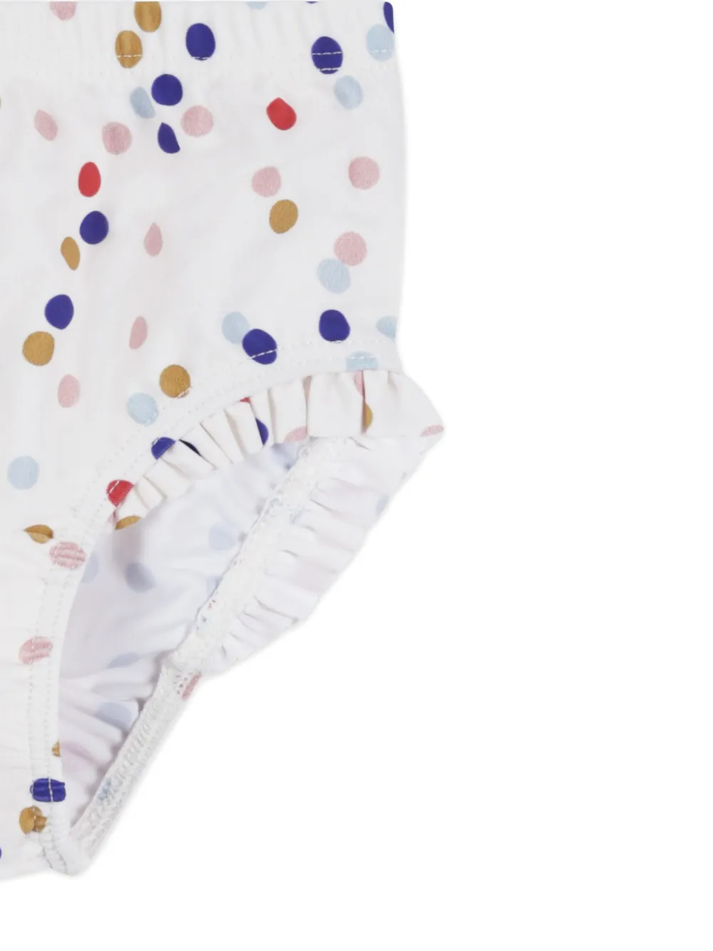 Petit Bateau confetti-print ruffled swimsuit Wit