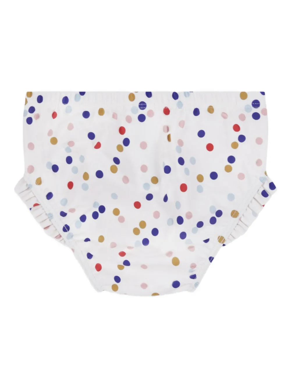 Petit Bateau confetti-print ruffled swimsuit Wit