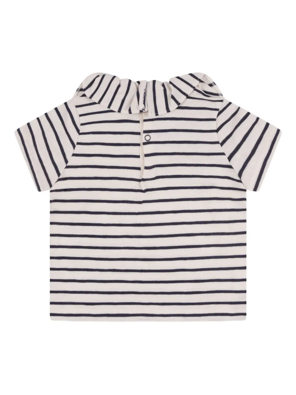 Petit Bateau frilled-collar striped T-shirt Wit