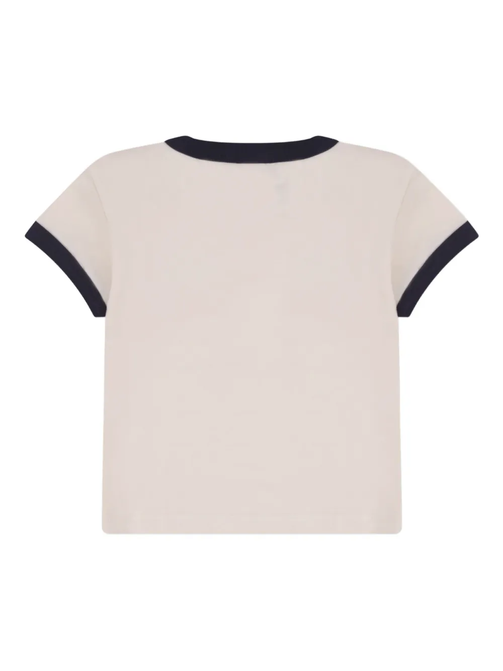 Petit Bateau ringer-neck organic cotton T-shirt Beige