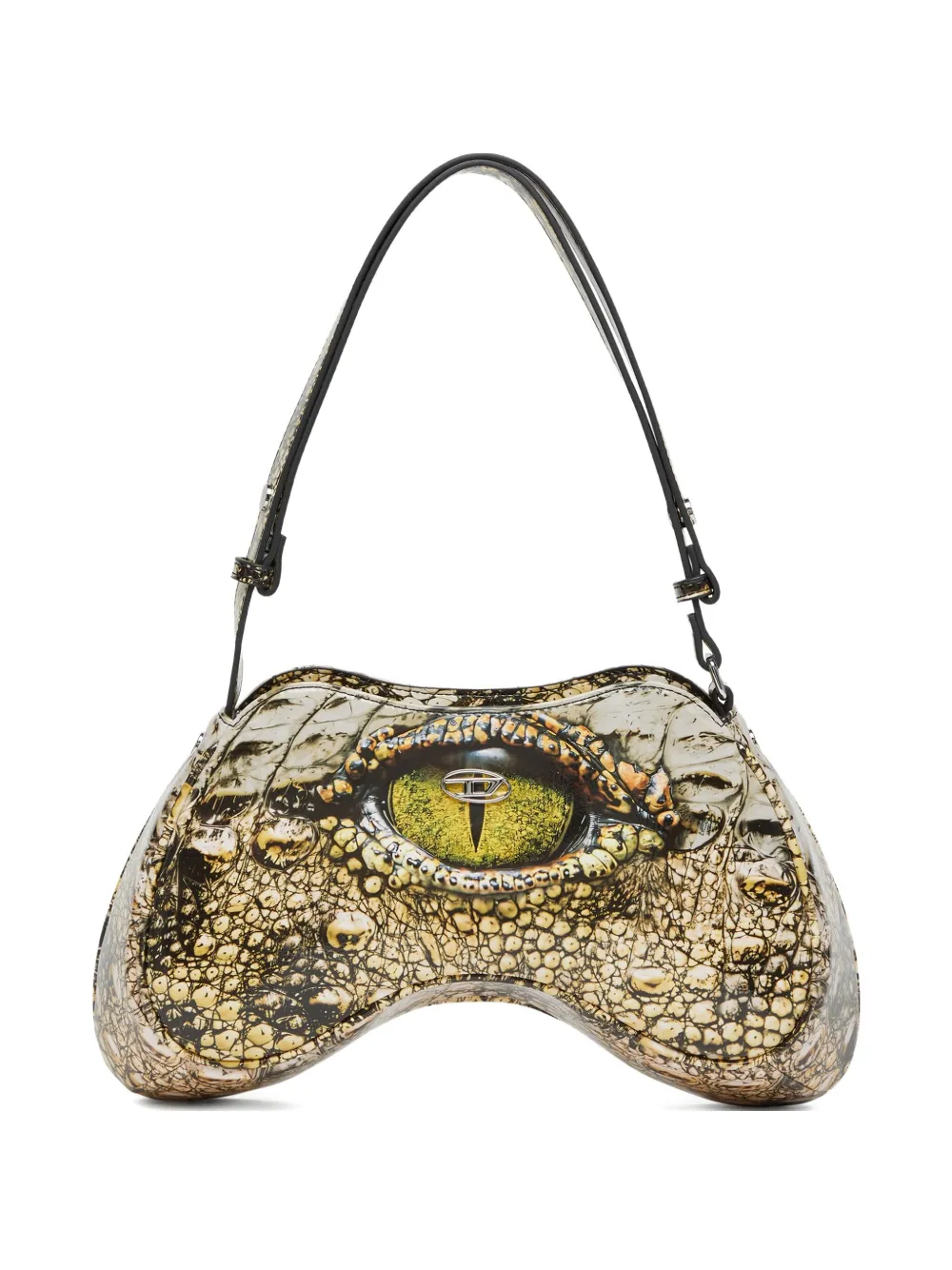 Diesel Play-Glossy schoudertas Beige