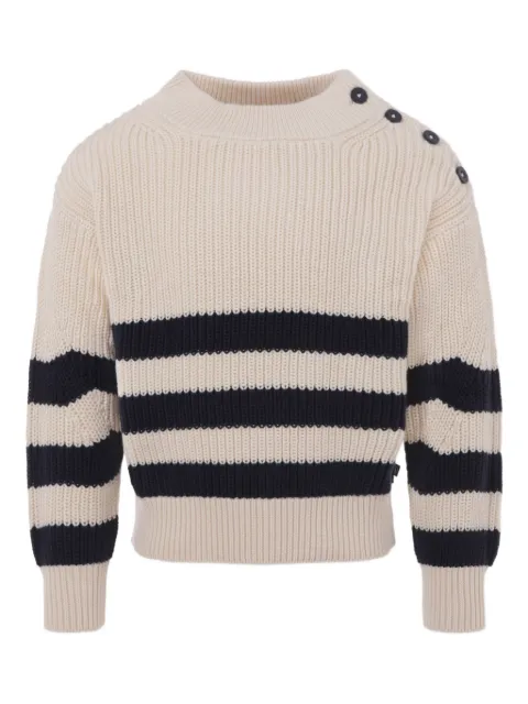 Petit Bateau striped button-detailed sweater
