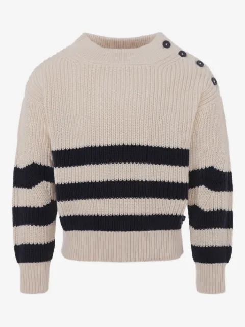 Petit Bateau suéter con motivo de rayas y detalle de botones