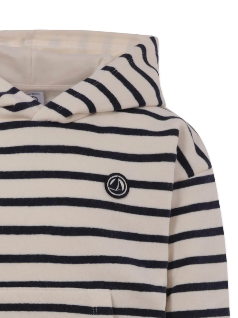 Petit Bateau Striped Hoodie In Nude