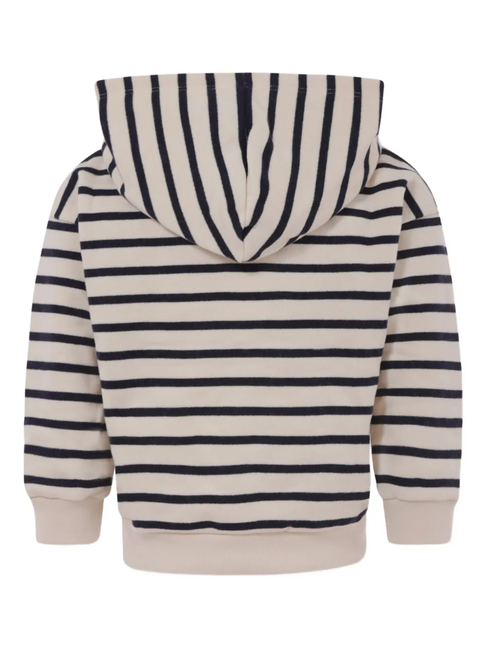 Petit Bateau Striped Hoodie In Nude