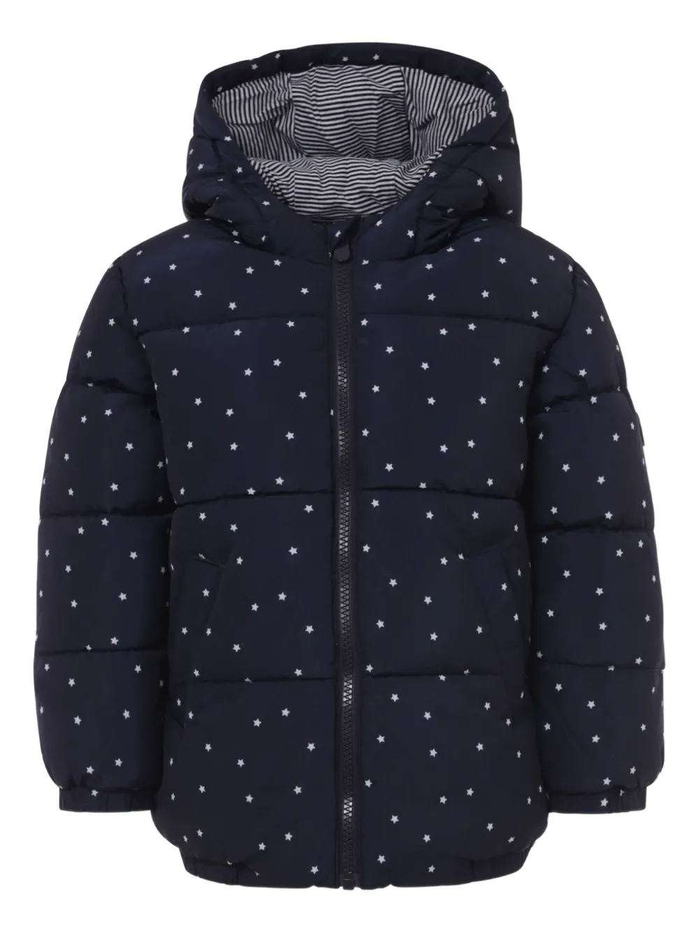 Petit Bateau スタープリント パデッドジャケット - ブルー Petit Bateau スタープリント パデッドジャケット - ブルー