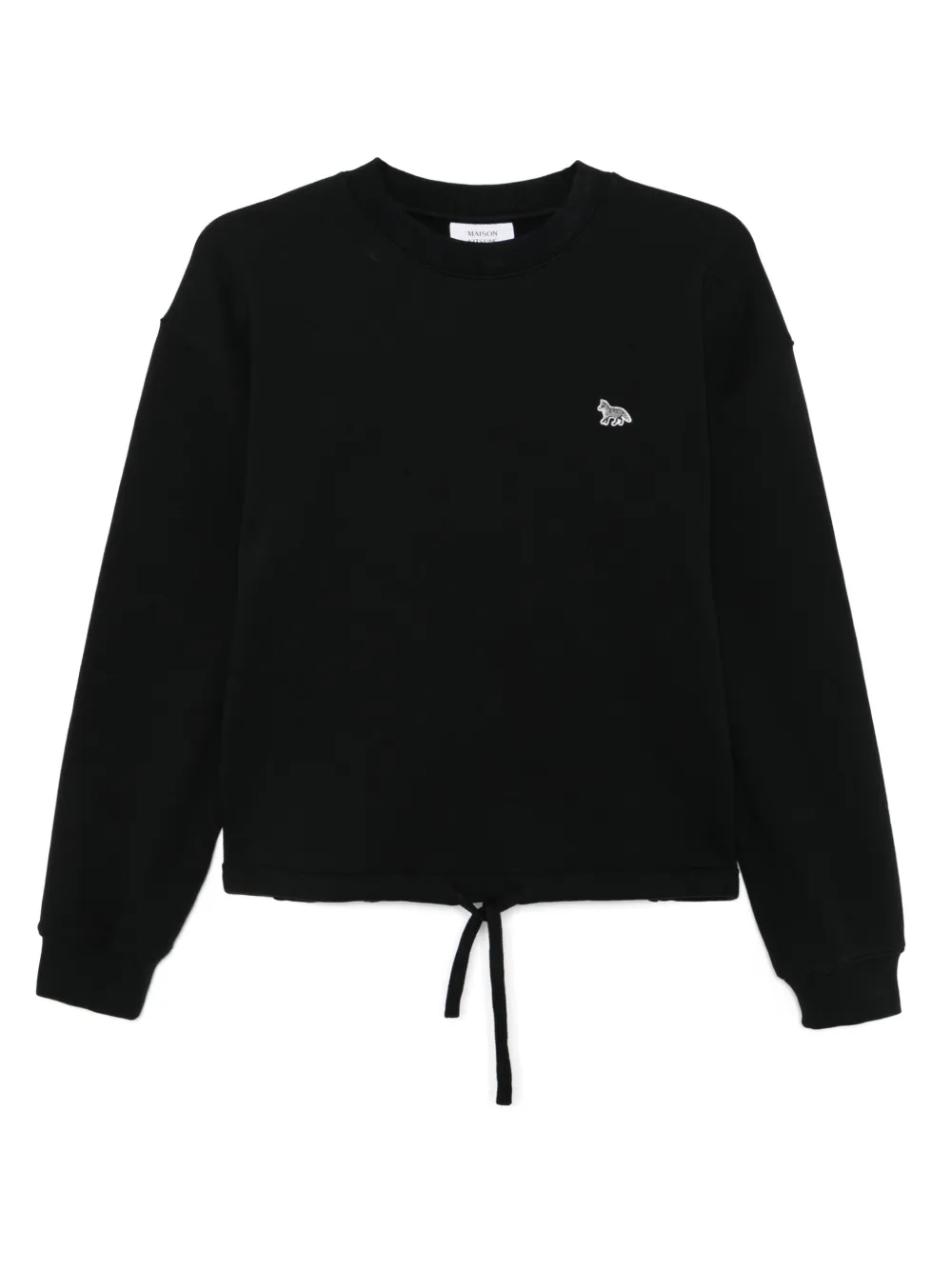Maison Kitsuné Sweater met vossenpatch Zwart