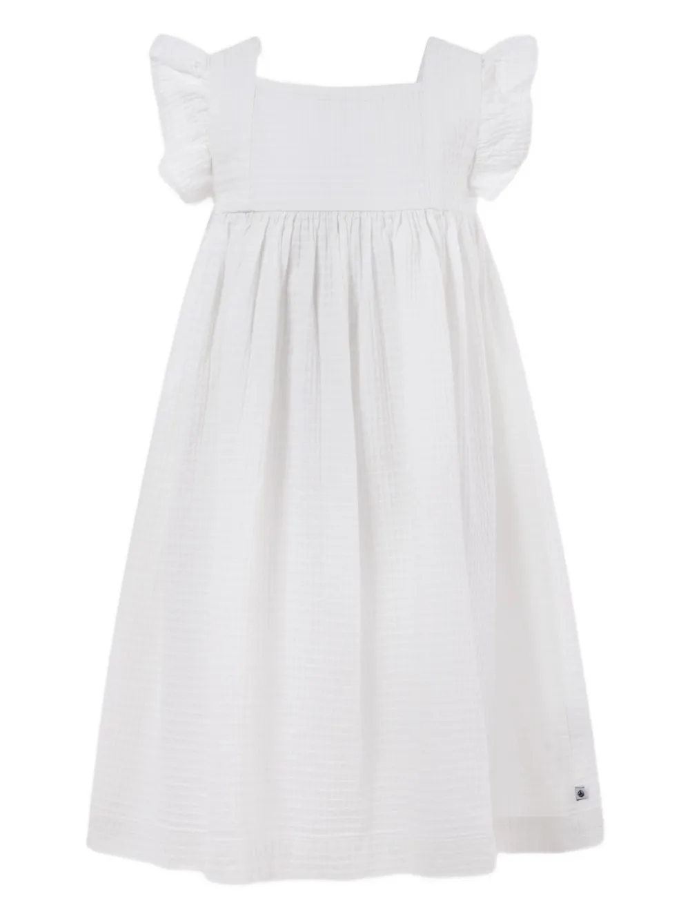 Petit Bateau ruffled organic-cotton dress Wit