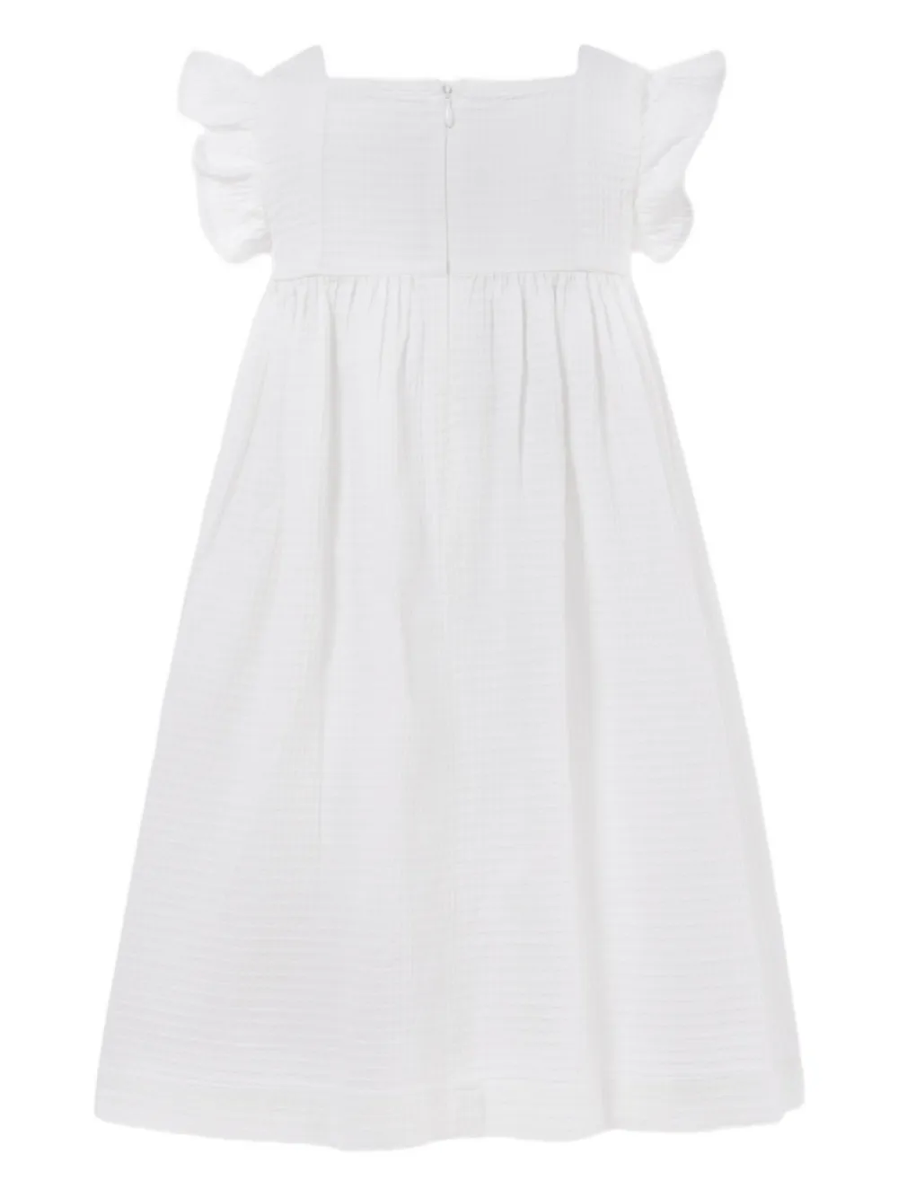 Petit Bateau ruffled organic-cotton dress Wit