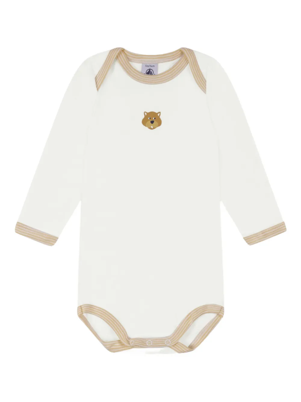 Petit Bateau animal-embroidery bodies (pack of three) Wit