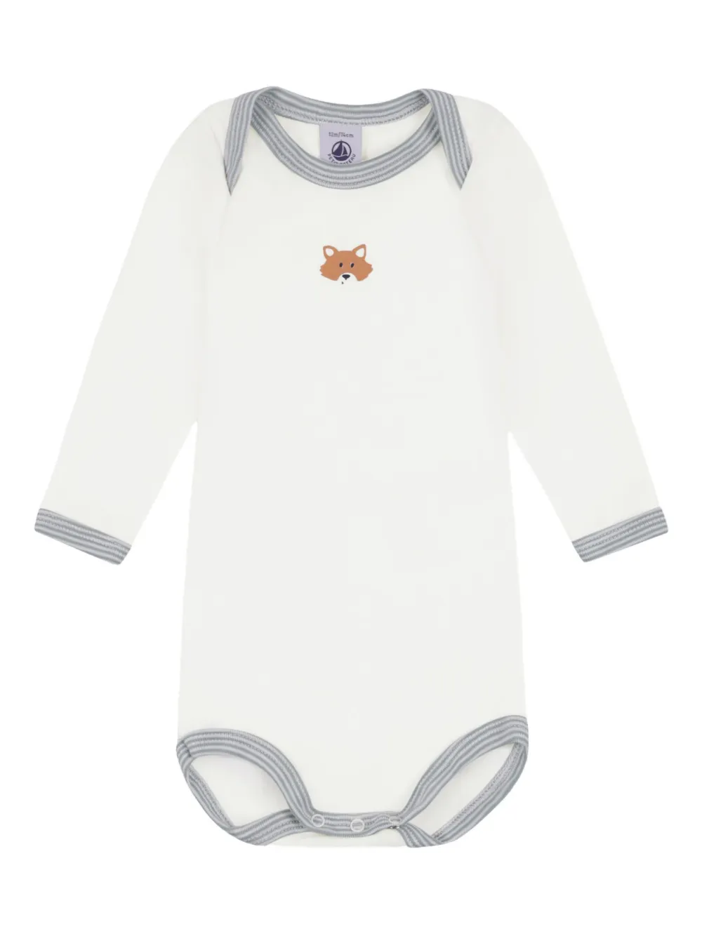 Petit Bateau animal-embroidery bodies (pack of three) Wit