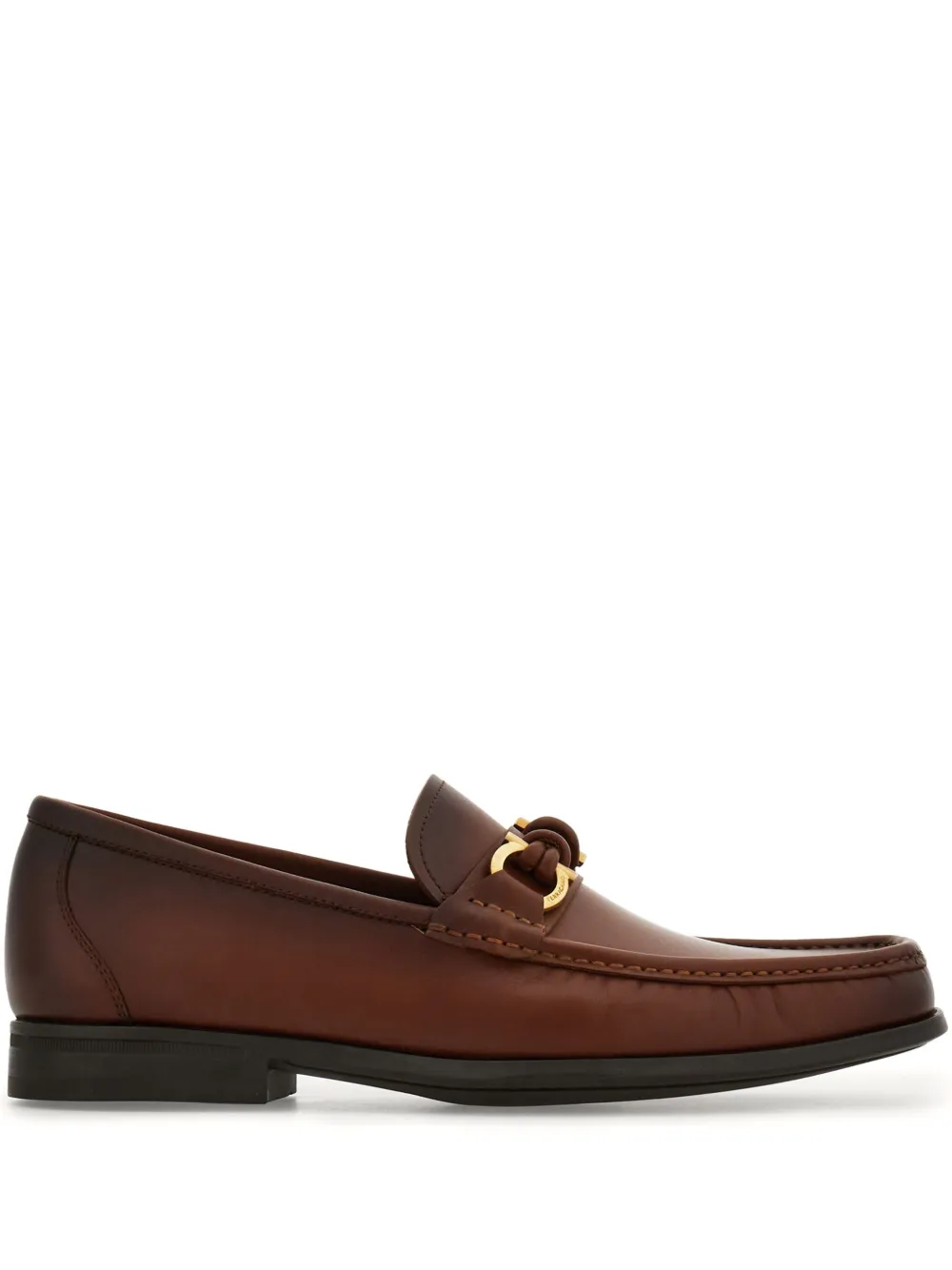 Ferragamo Gancini leather loafers Brown