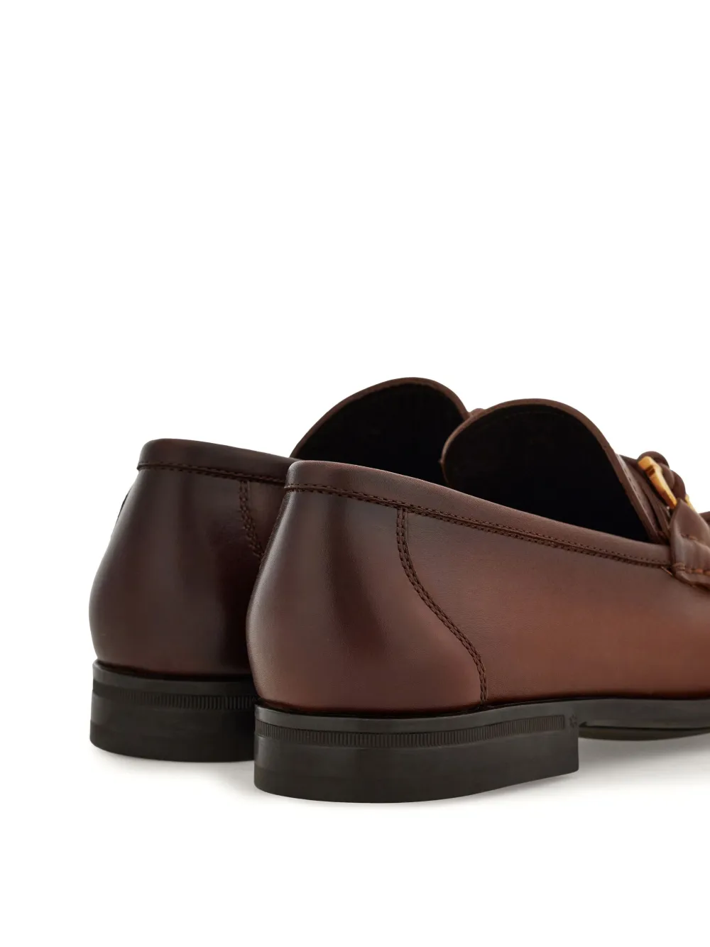 Ferragamo Gancini leather loafers Brown
