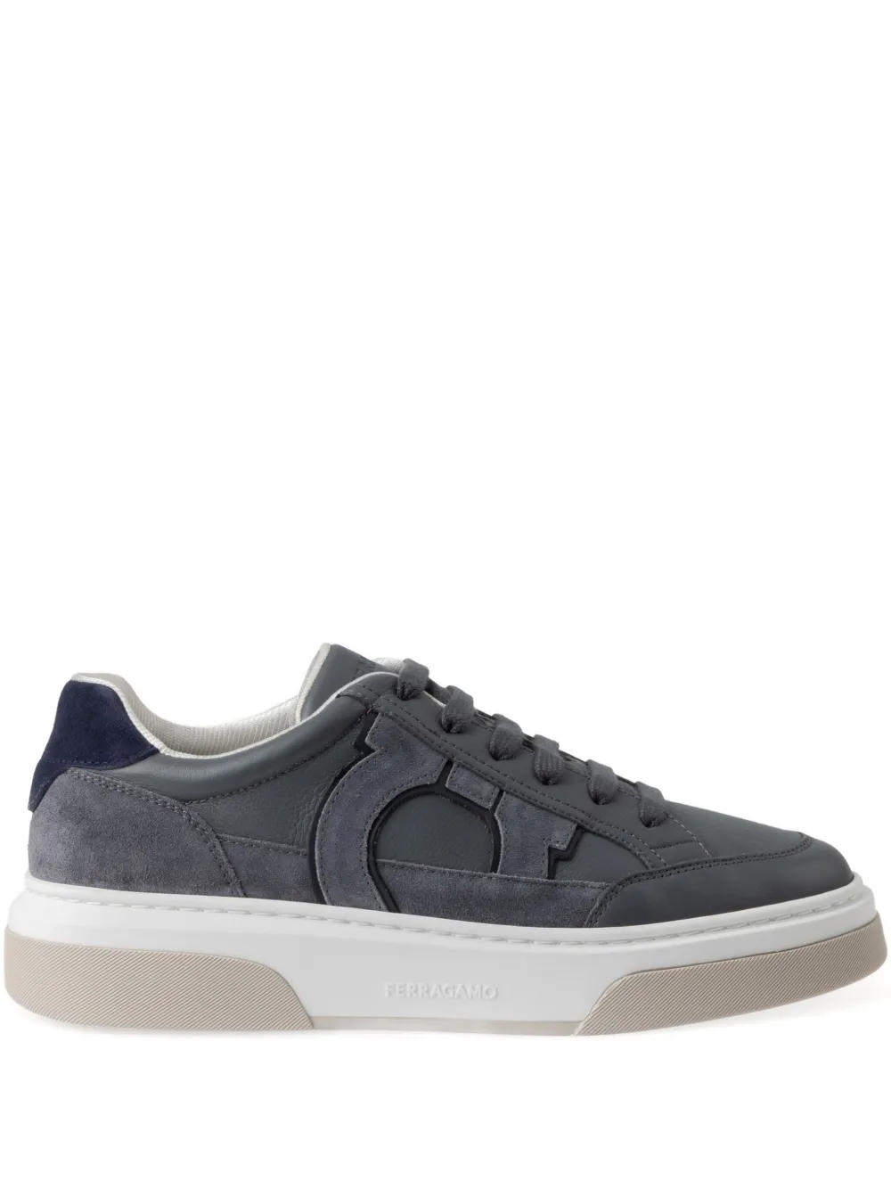 Ferragamo Gancini suede low-top sneakers Grey
