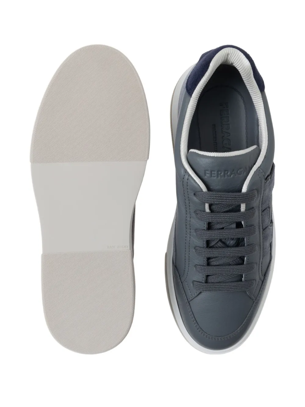 Ferragamo Gancini suede low-top sneakers Grey
