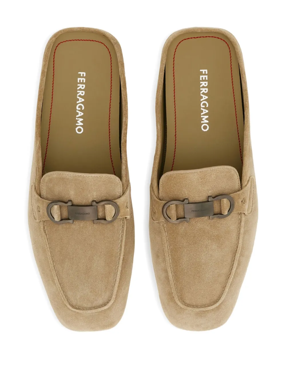 Ferragamo suede slippers Neutrals