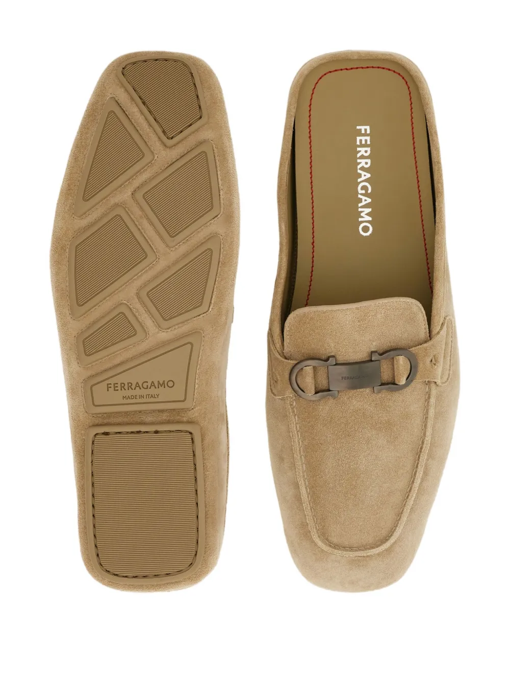 Ferragamo suede slippers Neutrals