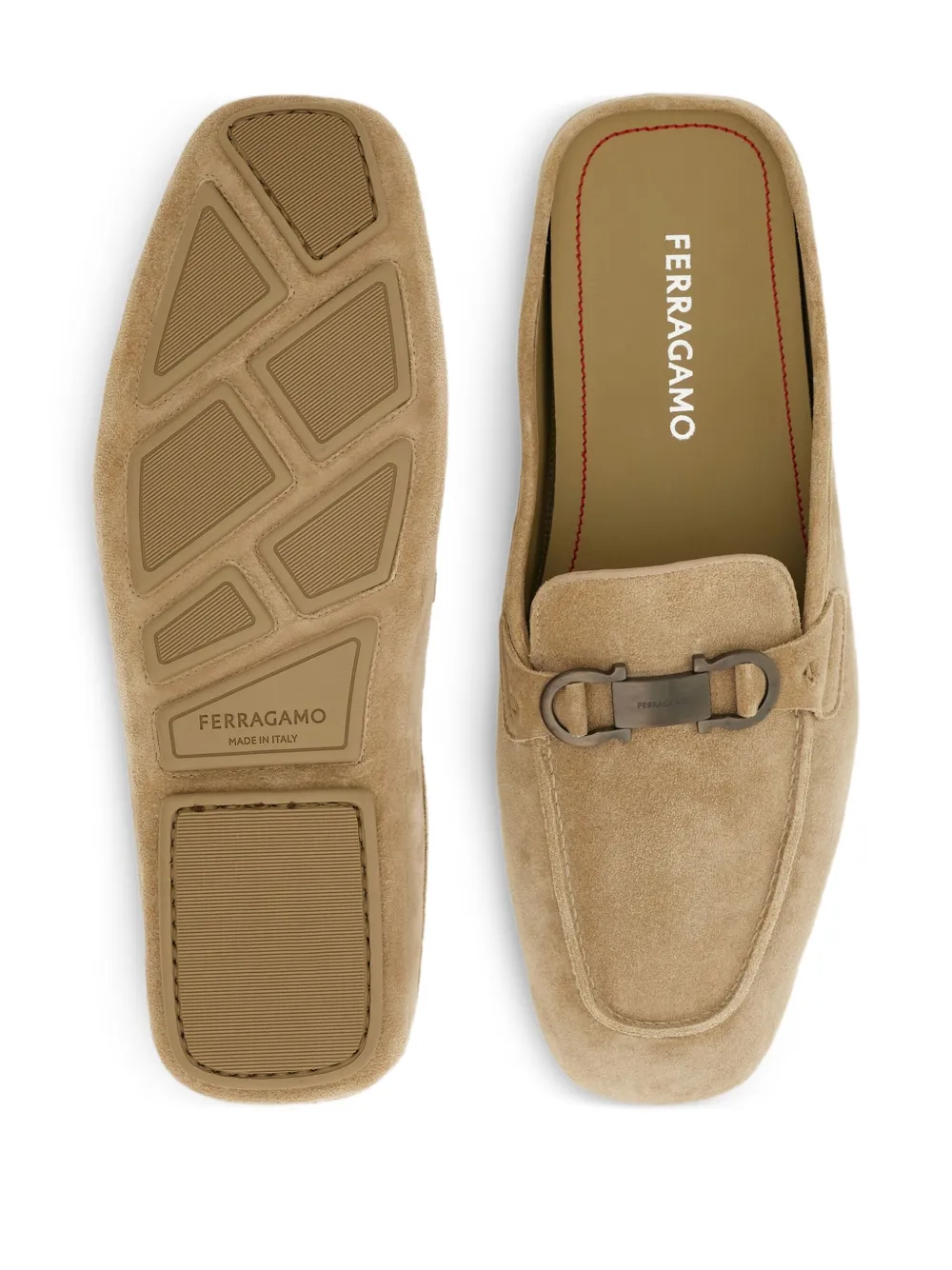 Ferragamo Suède instappers Beige