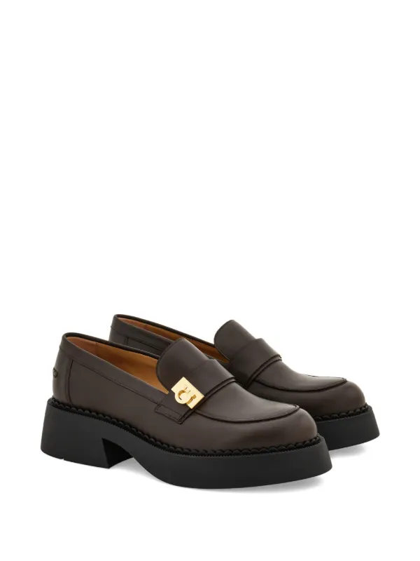 Ferragamo Hug バックル チャンキーローファー | ブラウン | FARFETCH JP
