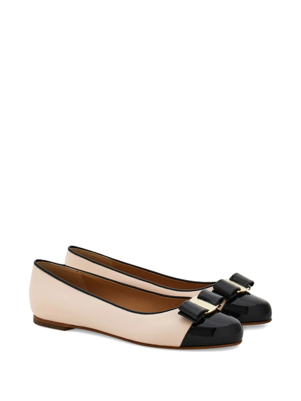 Ferragamo Varina leather ballerina shoes Pink