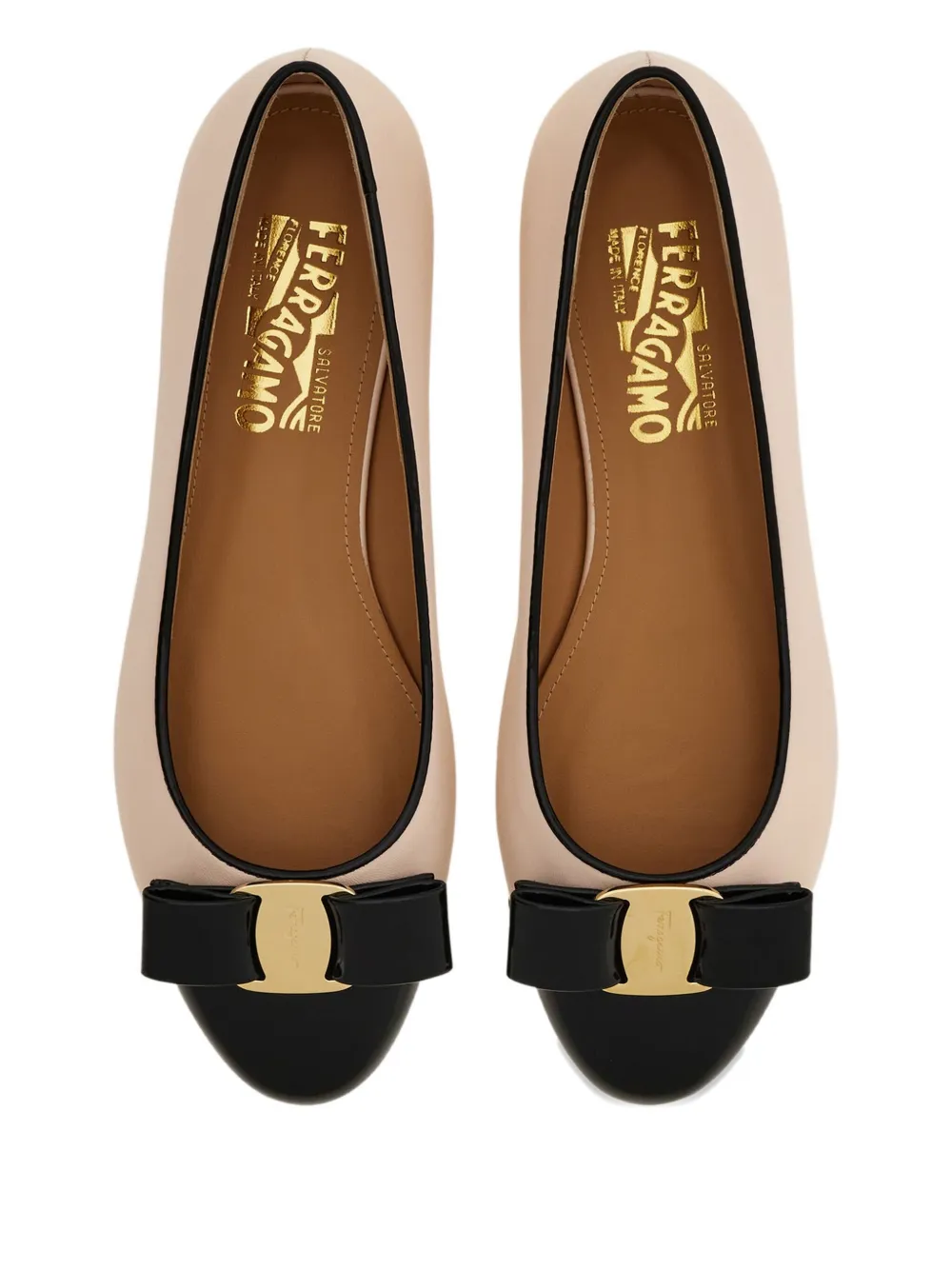 Ferragamo Varina leather ballerina shoes Pink