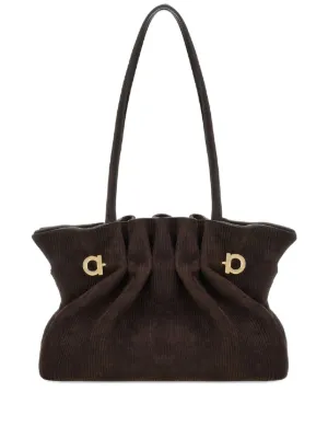 Ferragamo Medium Soft animal-print Gancini-pin Shoulder Bag
