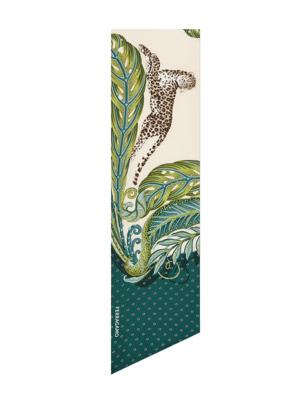 Ferragamo Zijden bandeau met Madras-print - Groen
