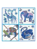 Ferragamo Patchwork-print silk bandana - Blue