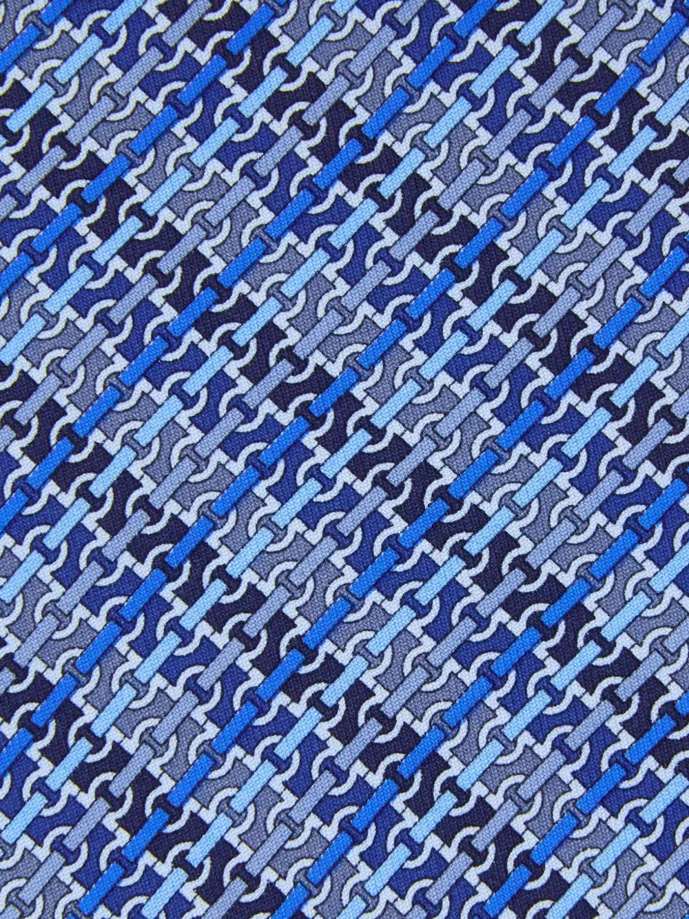 Ferragamo Gancini stropdas met kettingprint Blauw