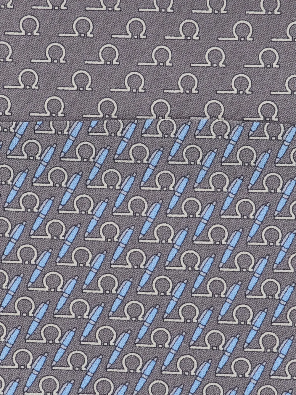 Ferragamo Zijden stropdas met Writer-print Grijs
