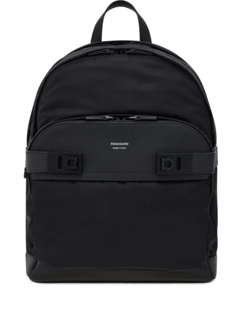 Ferragamo leather-trim backpack