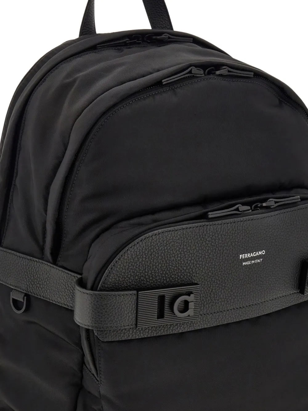 Ferragamo Rugzak met leren afwerking Zwart