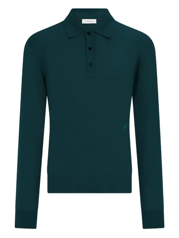 Ferragamo Polo In Lana a Maniche Lunghe Verde FARFETCH IT - Main Image