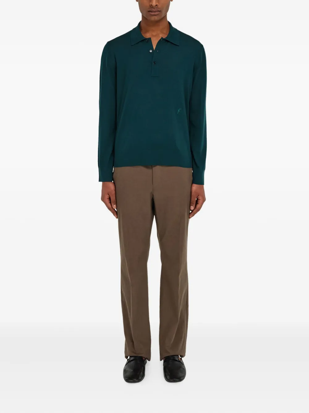 Ferragamo long-sleeved wool polo shirt | Image 2