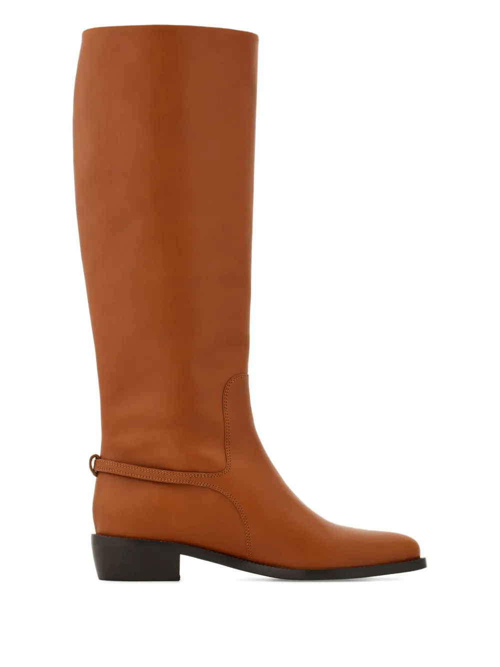 Ferragamo leather knee boots Brown