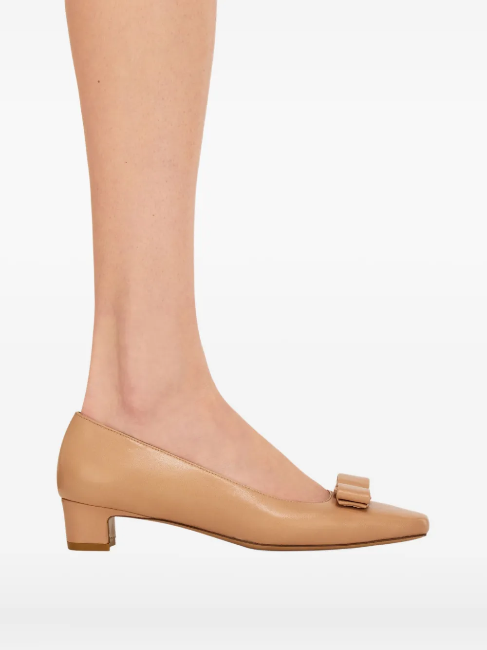 Ferragamo 30mm Iconic bow pumps Neutrals
