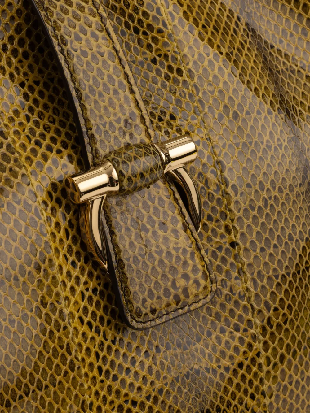 Ferragamo Large Snakeskin Gancio-hardware Tote Bag In Yellow