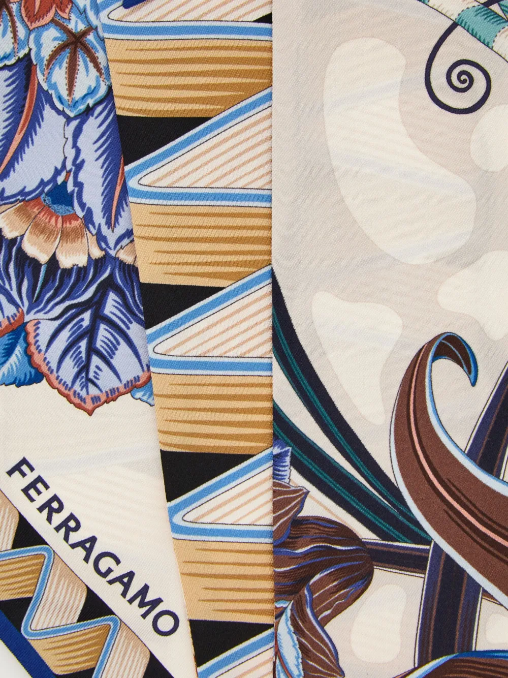 Ferragamo Sjaal met bloemenprint Blauw