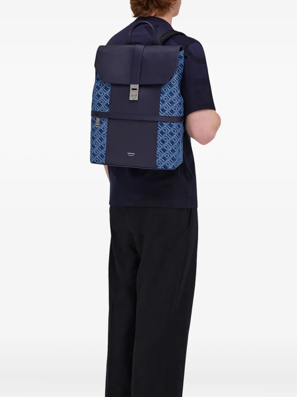 FERRAGAMO MONOGRAM-JACQUARD BACKPACK
